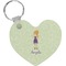 Custom Character (Woman) Heart Plastic Keychain w/ Name or Text