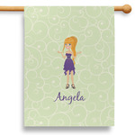 Custom Character (Woman) 28" House Flag - Single Sided (Personalized)