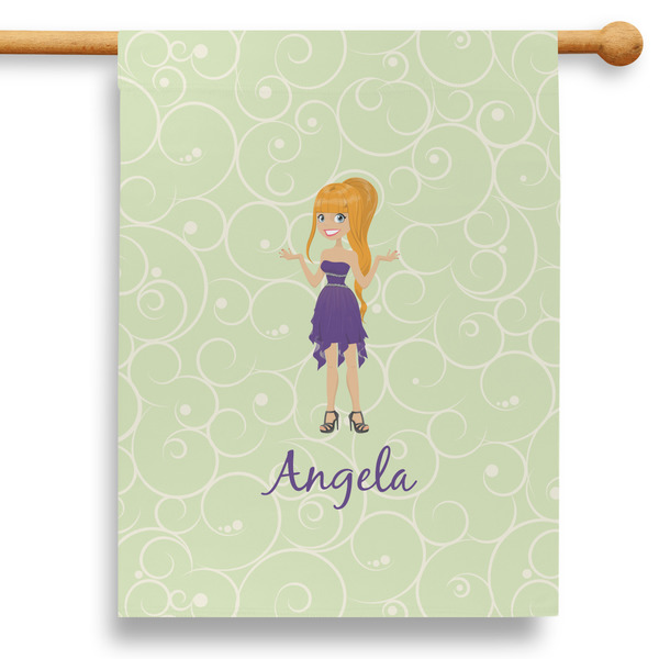 Custom Custom Character (Woman) 28" House Flag - Double Sided (Personalized)