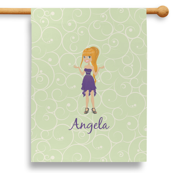 Custom Custom Character (Woman) 28" House Flag - Single Sided (Personalized)