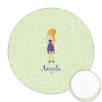 Custom Character (Woman) Printed Cookie Topper - Round (Personalized)
