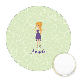 Custom Character (Woman) Printed Cookie Topper - Round (Personalized)