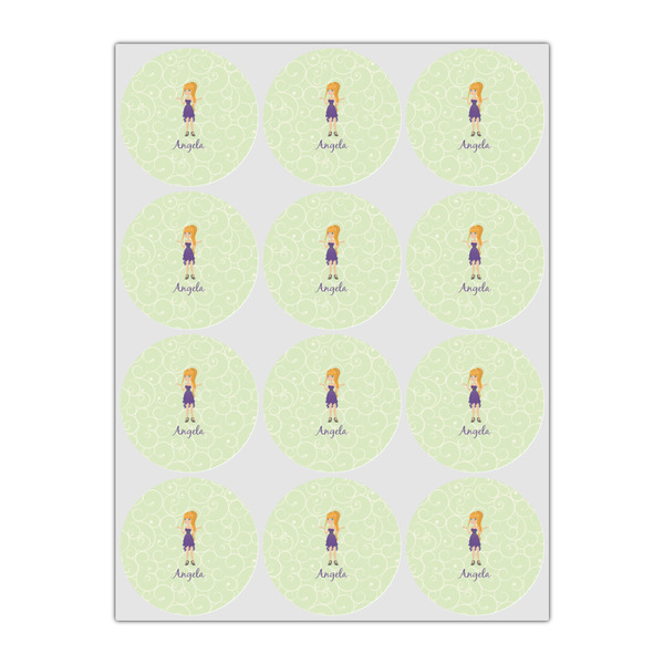 Custom Character (Woman) Icing Circle - Small - Set of 12