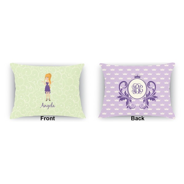 Custom Character (Woman)  Indoor Rectangular Burlap Pillow (Front and Back)