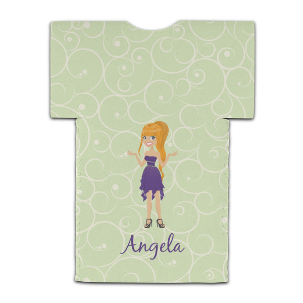 Custom Character (Woman) Jersey Bottle Cooler - BACK (flat)