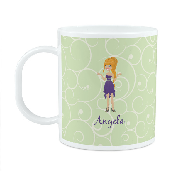 Custom Custom Character (Woman) Plastic Kids Mug (Personalized)