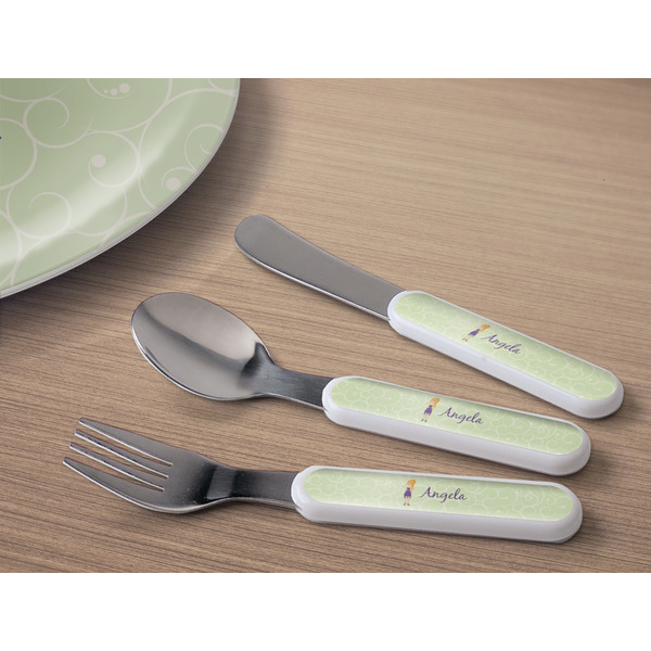 Custom Character (Woman) Kids Flatware w/ Plate