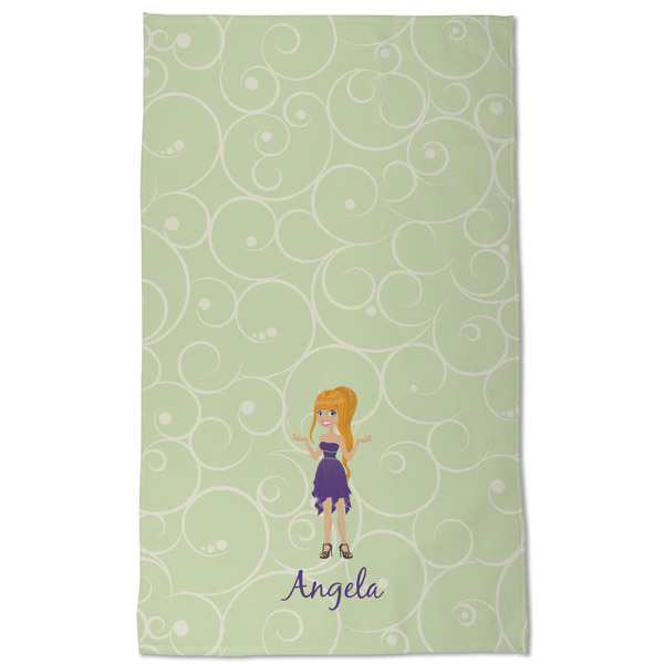 Custom Character (Woman) Kitchen Towel - Poly Cotton - Full Front