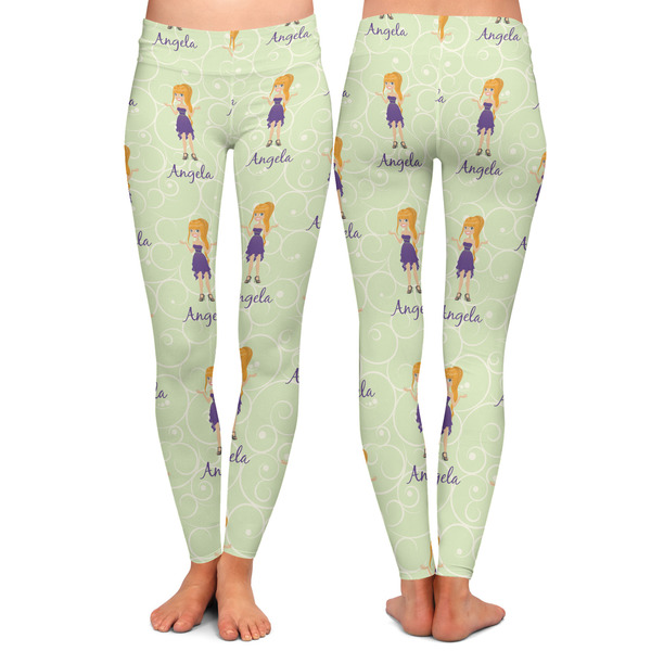 Custom Character (Woman) Ladies Leggings - Front and Back