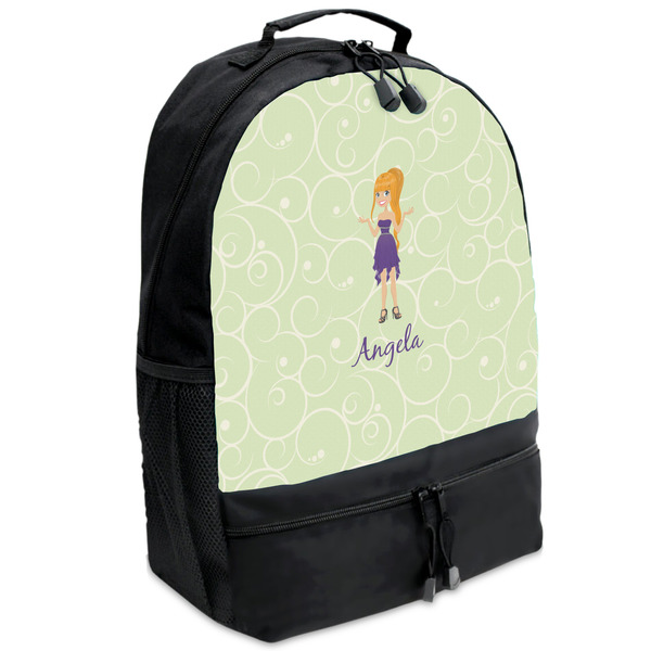 Custom Custom Character (Woman) Backpacks - Black (Personalized)