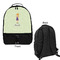 Custom Character (Woman) Large Backpack - Black - Front & Back View