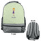 Custom Character (Woman) Large Backpack - Gray - Front & Back View