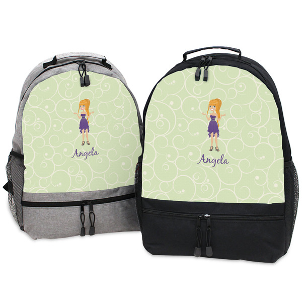 Custom Character (Woman) Large Backpacks - Both