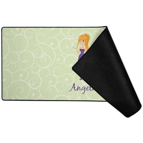 Custom Character (Woman) Large Gaming Mats - FRONT W/ FOLD