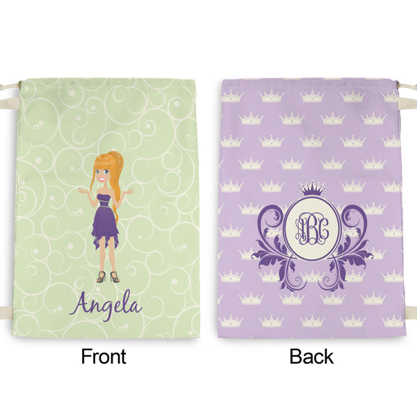 Custom Character (Woman) Large Laundry Bag - Front & Back View