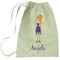 Custom Character (Woman) Large Laundry Bag - Front View