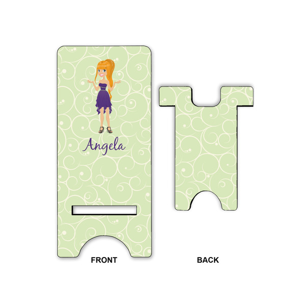 Custom Character (Woman) Large Phone Stand - Front & Back
