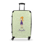 Custom Character (Woman) Suitcase - 28" Large - Checked w/ Name or Text