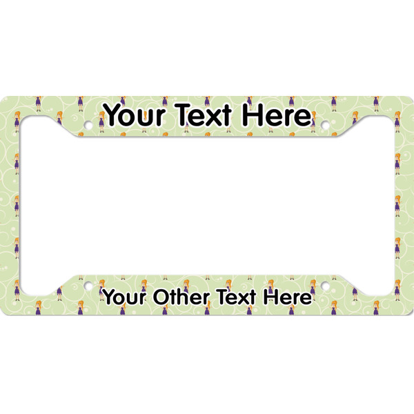 Custom Custom Character (Woman) License Plate Frame - Style A (Personalized)