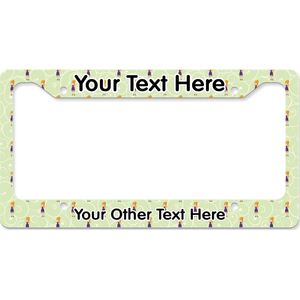 Custom Custom Character (Woman) License Plate Frame - Style B (Personalized)