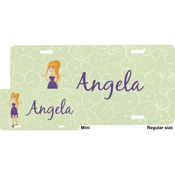 Custom Character (Woman) License Plate (Sizes)