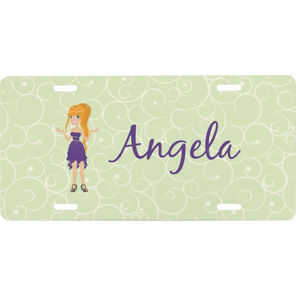 Custom Custom Character (Woman) Front License Plate (Personalized)