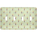 Custom Character (Woman) Light Switch Cover (4 Toggle Plate)