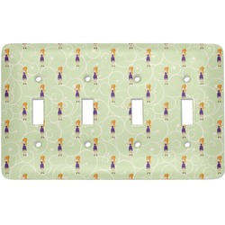 Custom Character (Woman) Light Switch Cover (4 Toggle Plate)