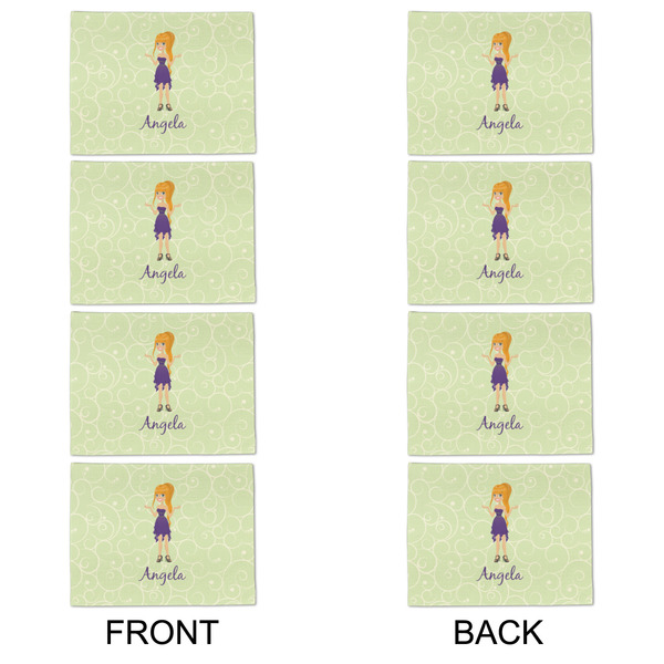 Custom Character (Woman) Linen Placemat - APPROVAL Set of 4 (double sided)