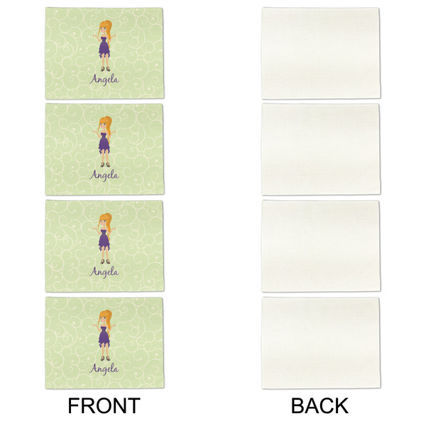 Custom Character (Woman) Linen Placemat - APPROVAL Set of 4 (single sided)