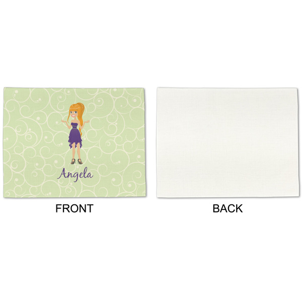 Custom Character (Woman) Linen Placemat - APPROVAL Single (single sided)