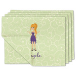 Custom Character (Woman) Linen Placemat w/ Name or Text