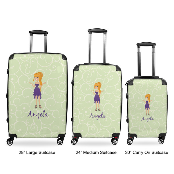 Custom Character (Woman) Luggage Bags all sizes - With Handle