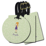 Custom Character (Woman) Plastic Luggage Tag (Personalized)