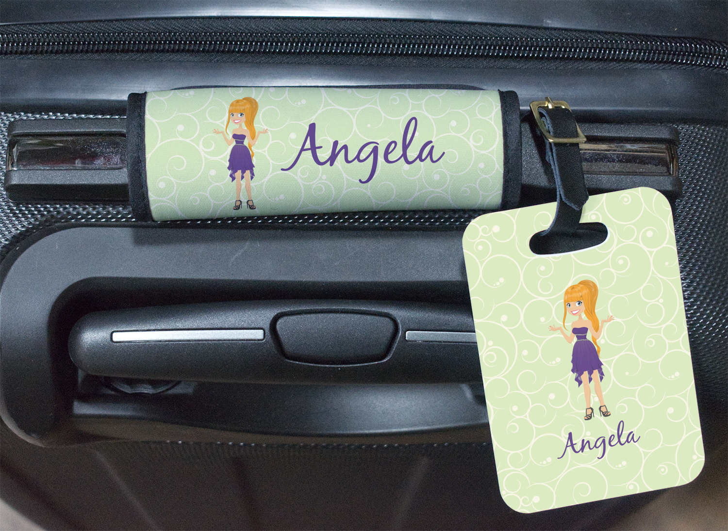 Custom Character (Woman) Plastic Luggage Tag (Personalized