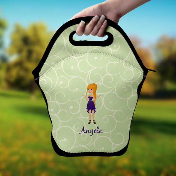 Custom Character (Woman) Lunch Bag - Hand