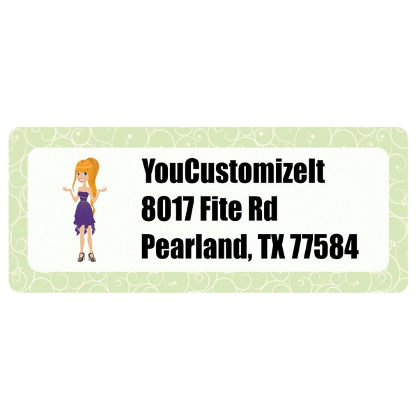 Custom Custom Character (Woman) Return Address Labels (Personalized)