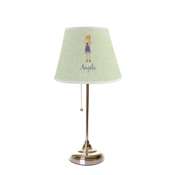 Custom Character (Woman) Poly Film Empire Lampshade - On Stand