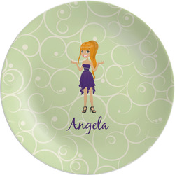 Custom Character (Woman) Melamine Salad Plate - 8" (Personalized)