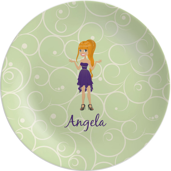 Custom Custom Character (Woman) Melamine Plate (Personalized)