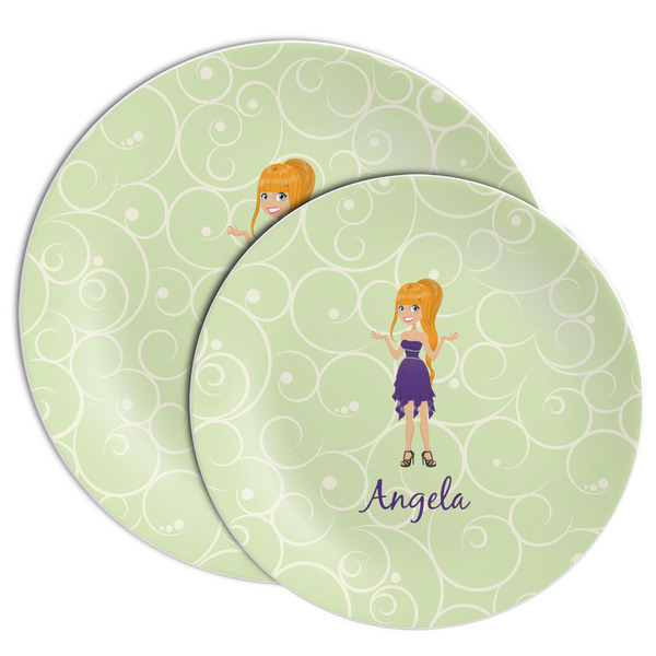 Custom Character (Woman) Melamine Plates - PARENT/MAIN