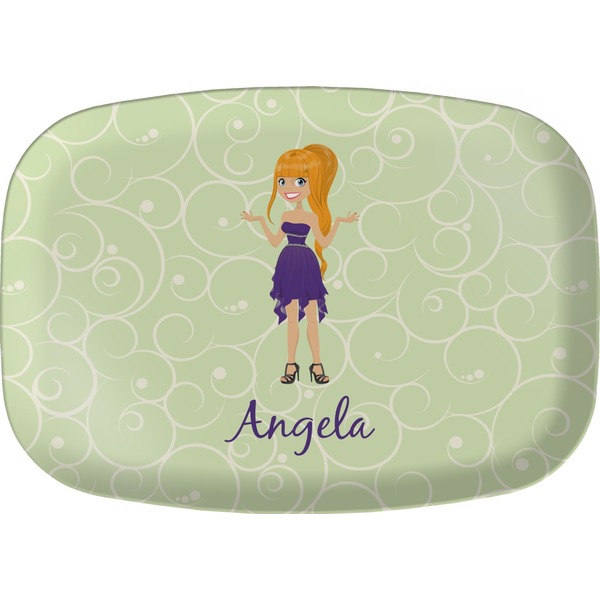 Custom Custom Character (Woman) Melamine Platter (Personalized)