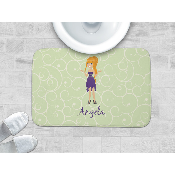 Custom Character (Woman) Memory Foam Bath Mat - LIFESTYLE 34x21