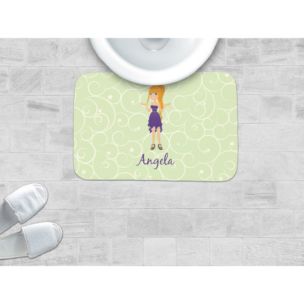 Custom Character (Woman) Memory Foam Bath Mat - LIFESTYLE