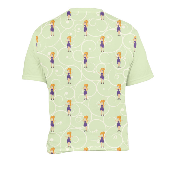 Custom Character (Woman) Men's Crew Neck T Shirt Medium - Back