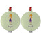 Custom Character (Woman) Metal Ball Ornament - Front and Back