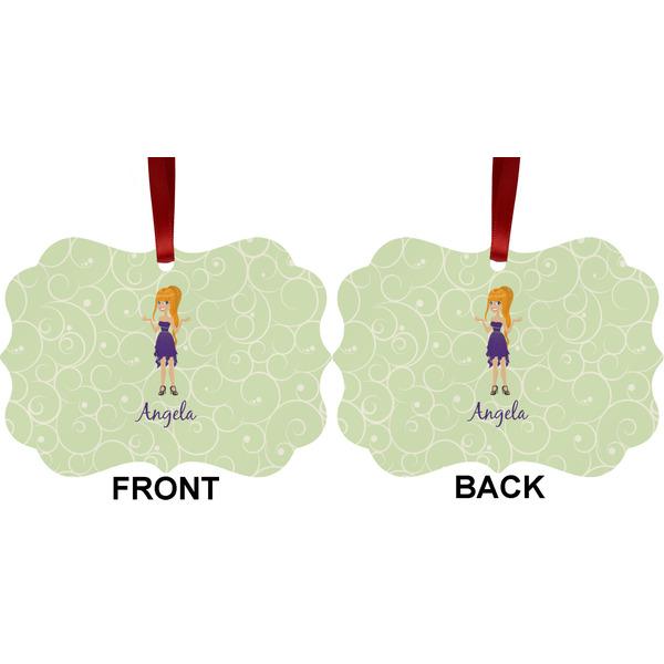 Custom Character (Woman) Metal Benilux Ornament - Front and Back (APPROVAL)
