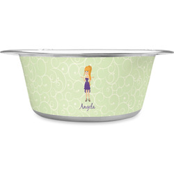 Custom Character (Woman) Stainless Steel Dog Bowl - Small (Personalized)