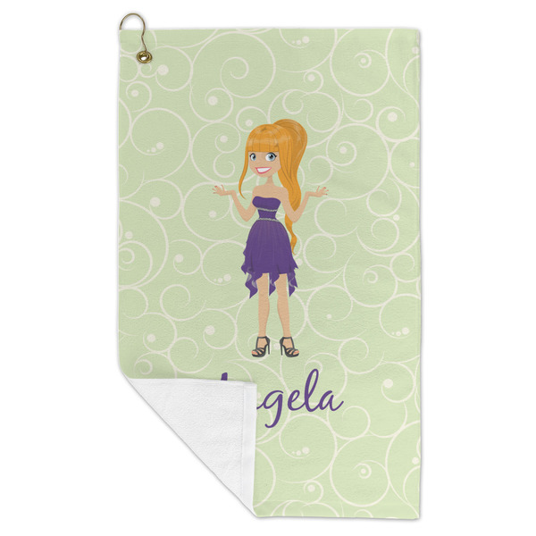 Custom Character (Woman) Microfiber Golf Towels - FOLD