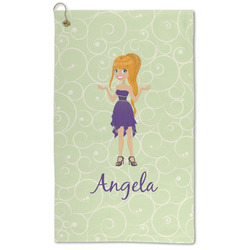 Custom Character (Woman) Microfiber Golf Towel (Personalized)